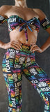 Set Charmosa Bell-trousers - Love Print