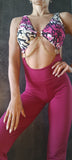 Elegant Jumpsuit Spider - Bordo & Grafity print