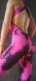 Elegant Jumpsuit Cross - Fuchsia print