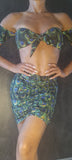 Set Charmosa Short Skirt  - Peacock print