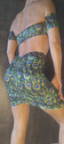 Set Charmosa Short Skirt  - Peacock print