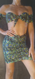 Set Charmosa Short Skirt  - Peacock print