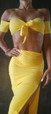 Set High waisted Sexy Skirt Charmosa  - Yellow