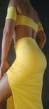 Set High waisted Sexy Skirt Charmosa  - Yellow