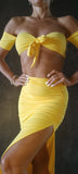 Set High waisted Sexy Skirt Charmosa  - Yellow