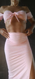 Set High waisted Sexy Skirt Charmosa  - Blush pink
