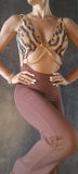 Elegant Jumpsuit Spider - Brown & Tiger print