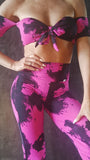 Set Charmosa Bell-trousers - Fuchsia print