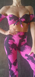 Set Charmosa Bell-trousers - Fuchsia print