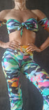 Set Charmosa Bell-trousers - Colorfull Camo print