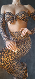 Set Charmosa Bell-trousers - Leopard print