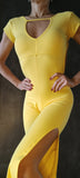 Elegant Overall YOU with cutouts - Yellow