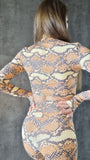 Set Long Top Crop Versatile - Snake Print - Leggings and Top