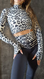 Top Cropped Long sleves - Leopard print