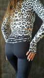 Top Cropped Long sleves - Leopard print