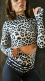 Top Cropped Long sleves - Leopard print