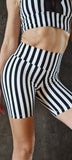 Shorts Versatile high waist - Stripes print