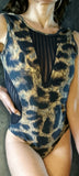 Elegant Body with tulle sleeveless - Animal print