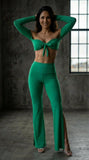 Set Charmosa Bell-trousers split - Green