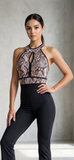 Elegant Overall Goddes - Black & snake print