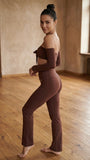 Set Charmosa long Bell-trousers - Brown
