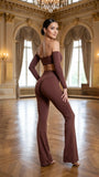 Set Charmosa long Bell-trousers - Brown
