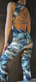 Overall Sol - Blue feathers print