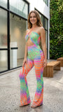 Elegant Jumpsuit Passion - Neon zebra