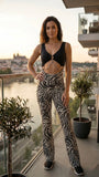 Elegant Jumpsuit Spider - black & black&white print