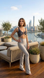 Elegant Jumpsuit Spider - grey & black animal print