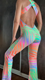 Elegant Jumpsuit Cross - Neon zebra