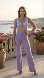 Elegant Jumpsuit Spider - lilac & tropical  print