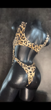 Bikini Style Bodysuit with ring - Animal print
