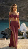 Set Charmosa Bell-trousers split - Wine