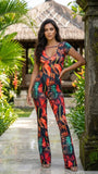 Elegant Overall YOU - Red jungle print