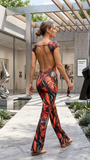 Elegant Overall YOU - Red jungle print