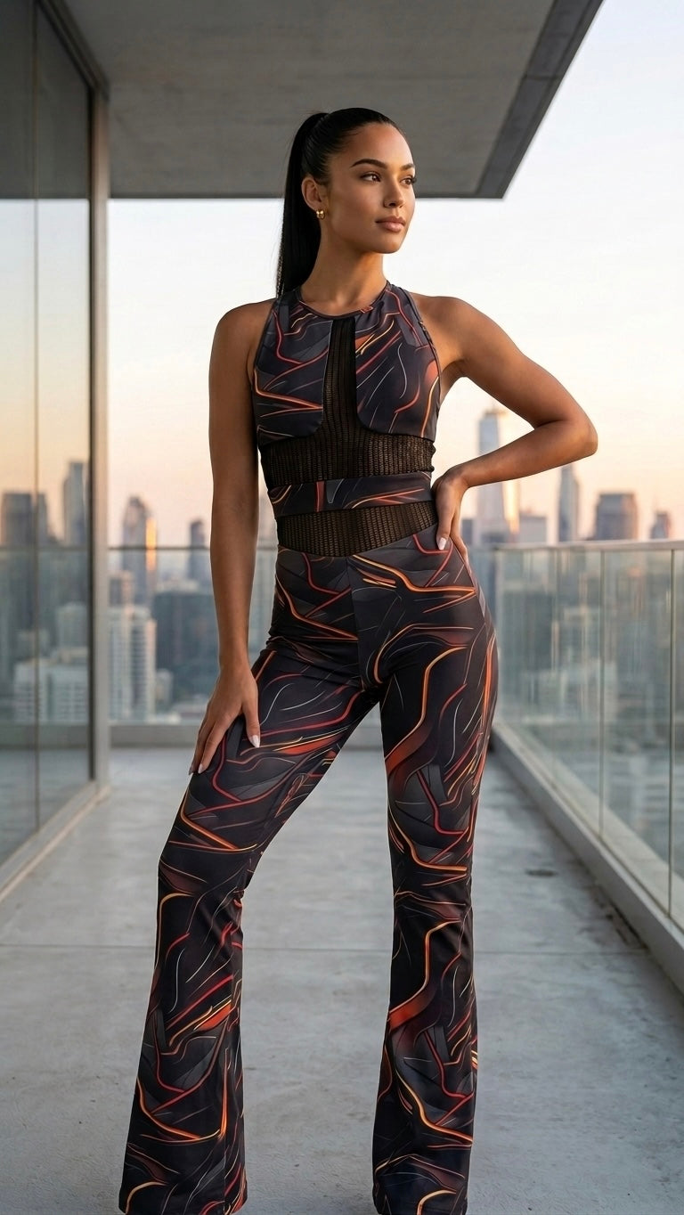 Elegant Jumpsuit Manifesto  - Abstract print