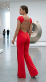 Elegant Overall YOU with cutouts - Red