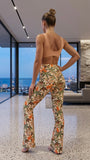 Elegant Jumpsuit Spider - nude & tropical  print