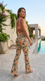 Elegant Jumpsuit Spider - nude & tropical  print
