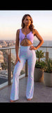 Elegant Jumpsuit Spider - lilac & lilac print