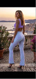 Elegant Jumpsuit Spider - lilac & lilac print