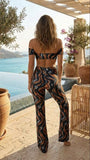 Set Charmosa Bell-trousers - Brown print l