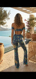 Set Charmosa Bell-trousers - Peacock print