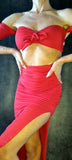 Set High waisted Sexy Skirt Charmosa  - Red