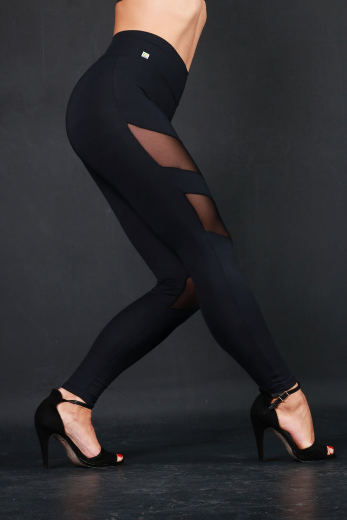 Leggings Supreme with net - Black