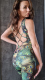 Overall Pyramid - Peacock print