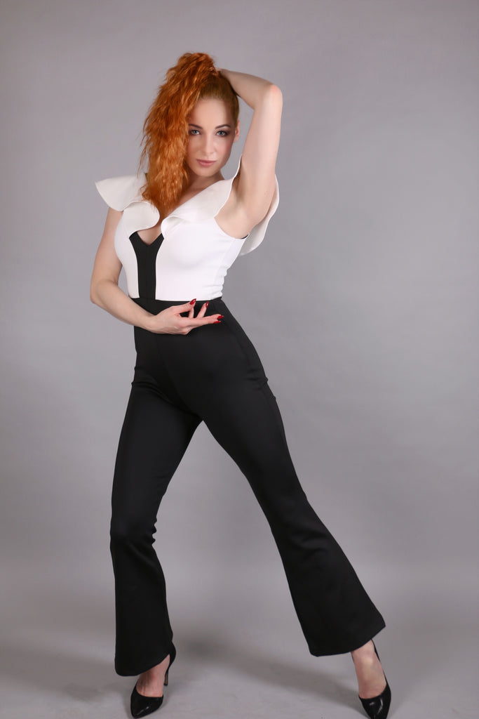 Sexy Elegant Black and White Jumpsuit
