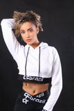 Top Cropped Hoodie - White